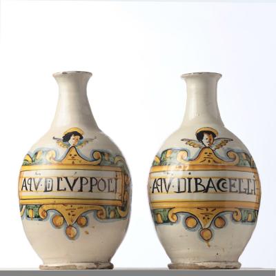 Pair of 18th c Italian Pharmacy Jars