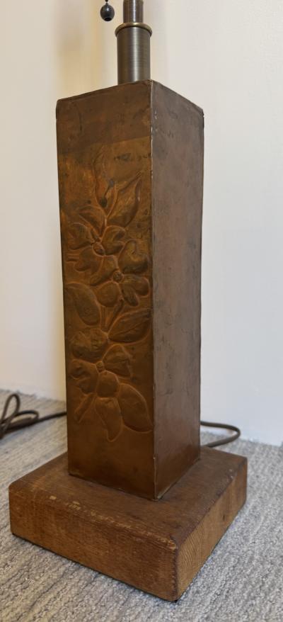 Pair of 1920s American Art and Crafts Copper Table Lamps