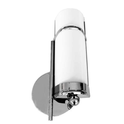 Pair of 1930s Bauhaus Style Streamline Sconces in Nickel w Bent White Glass