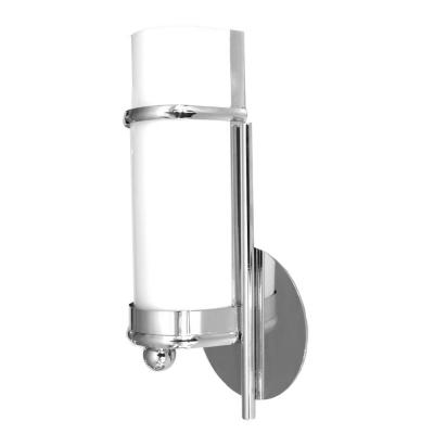 Pair of 1930s Bauhaus Style Streamline Sconces in Nickel w Bent White Glass