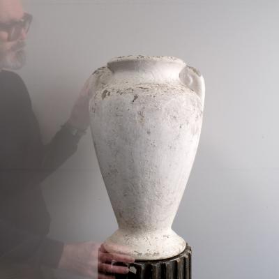 Pair of 1930s painted concrete urns France