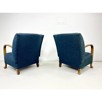 Pair of 1940 s Danish Lounge Chairs