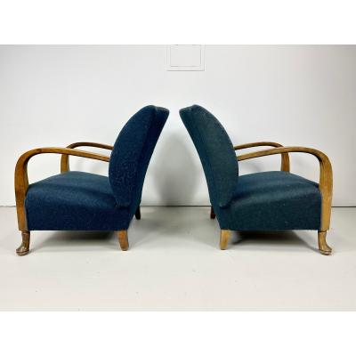 Pair of 1940 s Danish Lounge Chairs