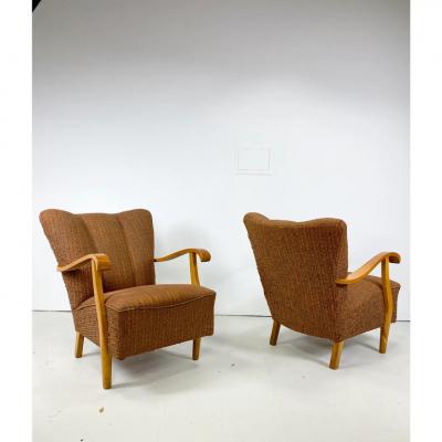 Pair of 1940 s Swedish Lounge Chairs