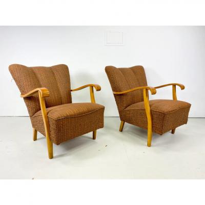 Pair of 1940 s Swedish Lounge Chairs
