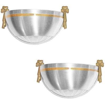 Pair of 1940s Regency Moderne Wall Sconces