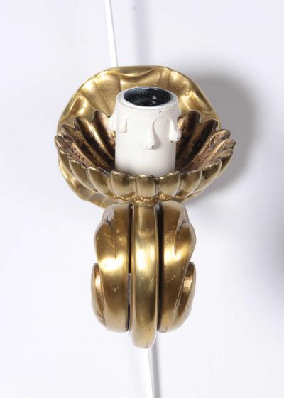 Pair of 1940s bronze sconces by Asselbure