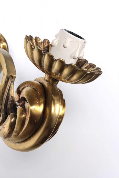 Pair of 1940s bronze sconces by Asselbure