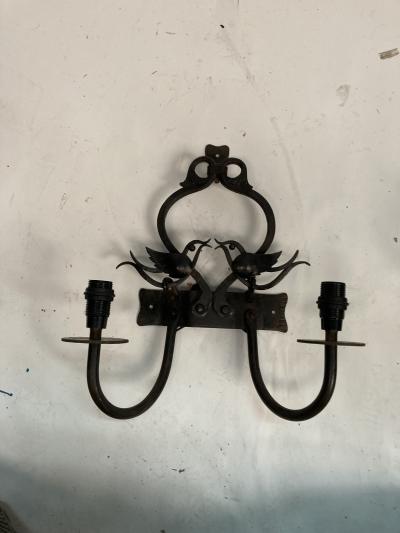 Pair of 1940s wrought iron sconces
