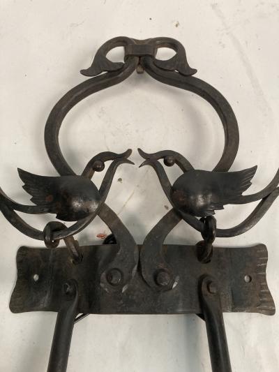 Pair of 1940s wrought iron sconces