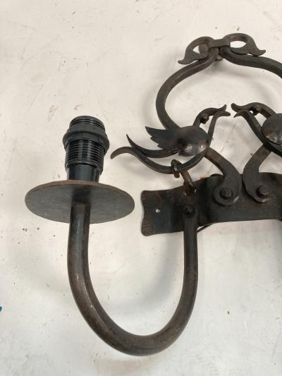 Pair of 1940s wrought iron sconces