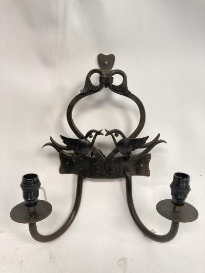 Pair of 1940s wrought iron sconces