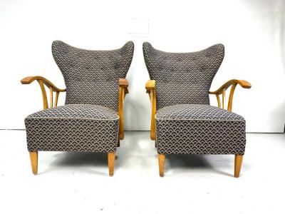 Pair of 1950 s Swedish Lounge Chairs