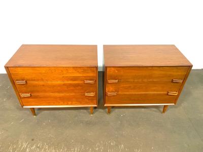 Pair of 1950s Custom Made Modernist Walnut Dressers