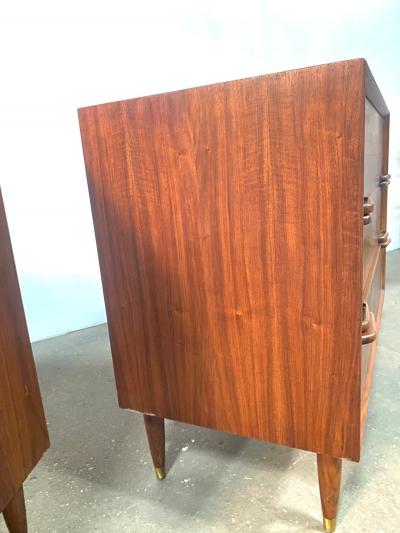 Pair of 1950s Custom Made Modernist Walnut Dressers