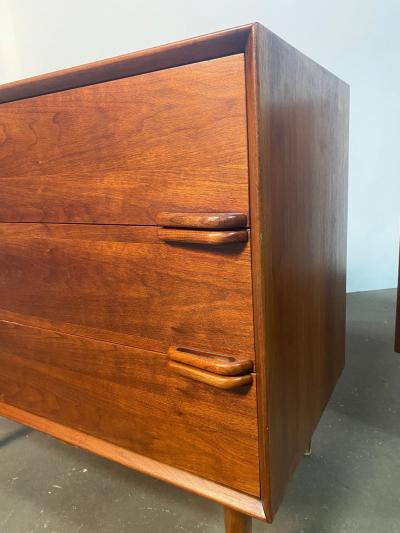 Pair of 1950s Custom Made Modernist Walnut Dressers