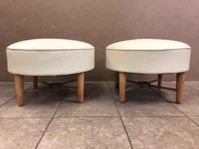 Pair of 1950s French Ottomans