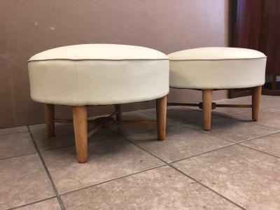 Pair of 1950s French Ottomans