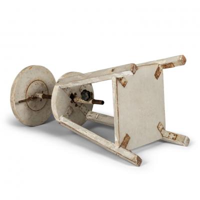 Pair of 1950s Light Gray Painted French Sculptors Stands