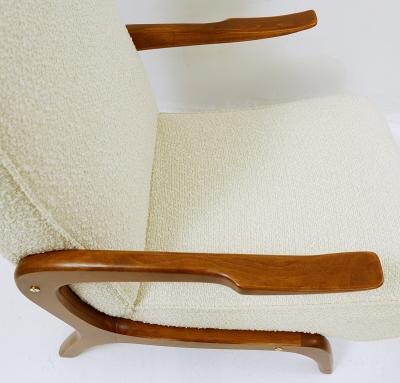 Pair of 1960s Armchairs in White Bouclette