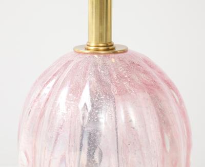 Pair of 1960s Candy Pink Murano Glass Table lamps