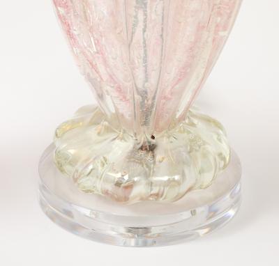Pair of 1960s Candy Pink Murano Glass Table lamps