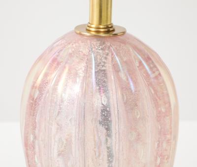 Pair of 1960s Candy Pink Murano Glass Table lamps