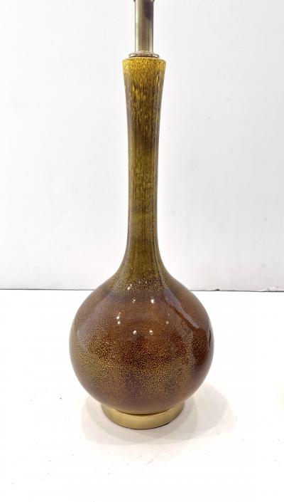Pair of 1960s Glazed Ceramic Lamps 
