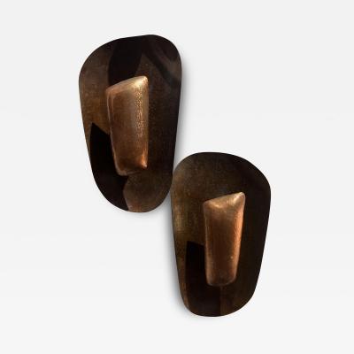 Pair of 1960s Hammered Copper Sconces