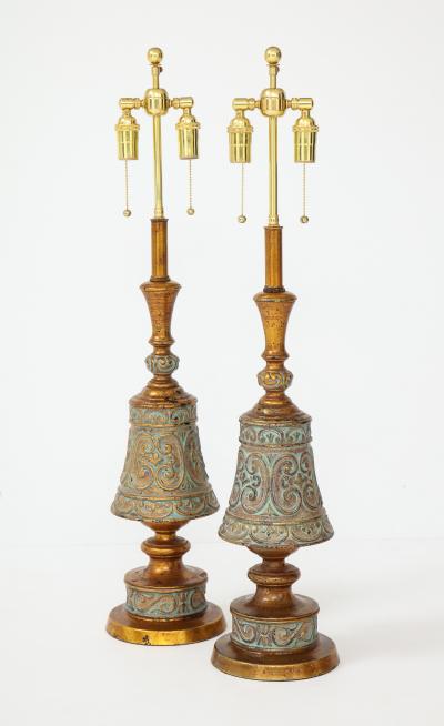 Pair of 1960s Italian Hollywood Regency Style Lamps 