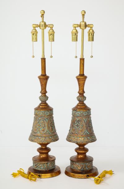 Pair of 1960s Italian Hollywood Regency Style Lamps 
