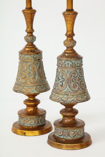 Pair of 1960s Italian Hollywood Regency Style Lamps 