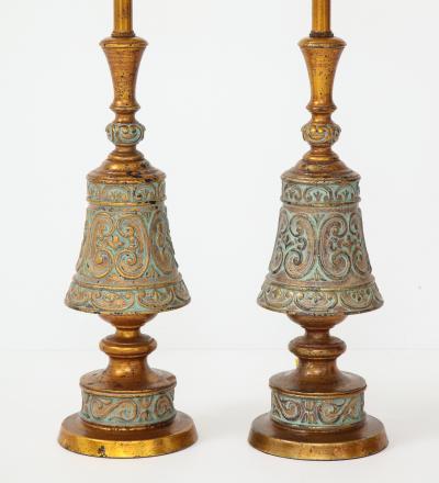 Pair of 1960s Italian Hollywood Regency Style Lamps 