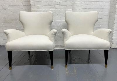 Pair of 1960s Italian Small Slipper Chairs