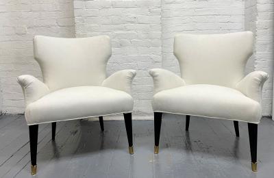 Pair of 1960s Italian Small Slipper Chairs