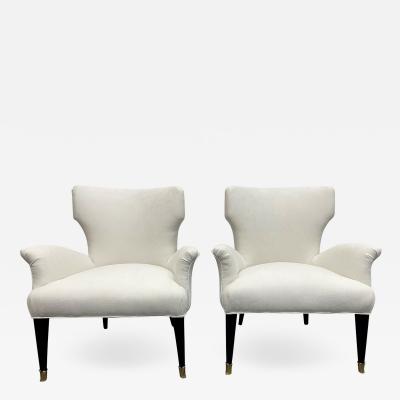 Pair of 1960s Italian Small Slipper Chairs