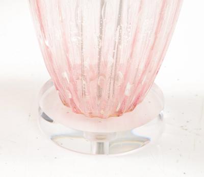 Pair of 1960s Large Pink Murano Glass Lamps