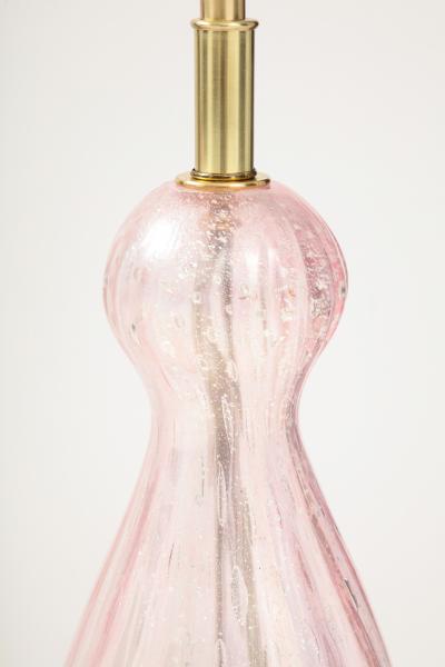 Pair of 1960s Large Pink Murano Glass Lamps