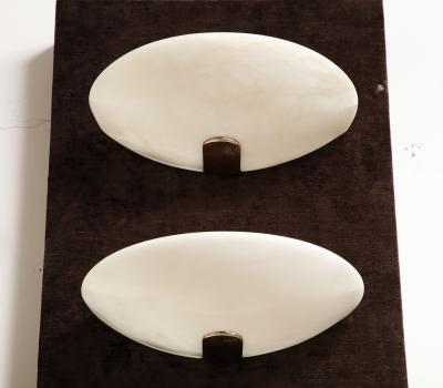 Pair of 1970s Alabaster Sconces 3 Pairs Available 