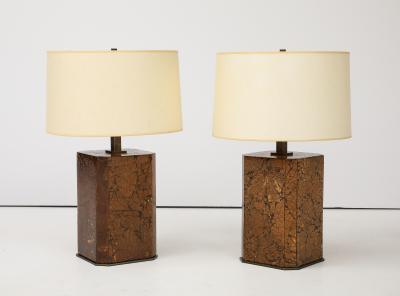 Pair of 1970s Beautifully Crafted Coconut Shell Lamps 