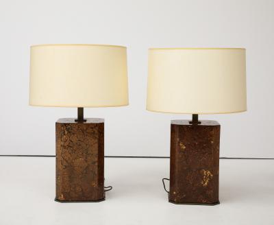 Pair of 1970s Beautifully Crafted Coconut Shell Lamps 