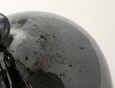 Pair of 1970s Black Nickel Ceramic Lamps