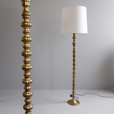 Pair of 1970s Brass Standard Lamps France