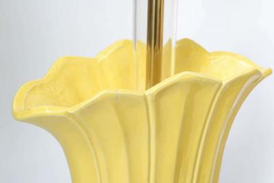 Pair of 1970s Ceramic and Lucite Table Lamps