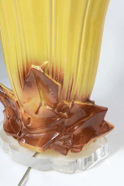 Pair of 1970s Ceramic and Lucite Table Lamps