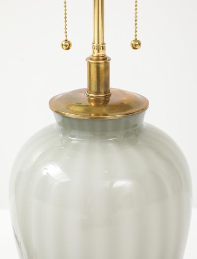 Pair of 1970s Dove Grey Murano Glass Lamps 