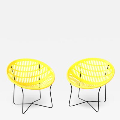 Pair of 1970s Fabio Fabiano Michelange Panzini Motel Solair Outdoor Chairs