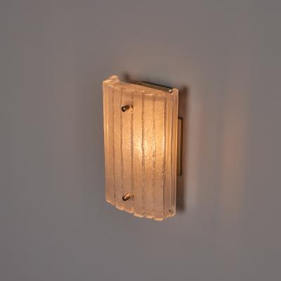 Pair of 1970s Hoffmeister Leuchten Sculptural Glass Wall Lamps