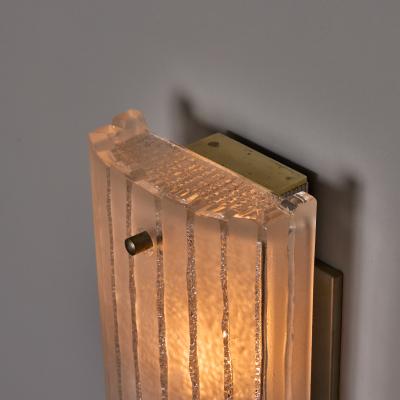 Pair of 1970s Hoffmeister Leuchten Sculptural Glass Wall Lamps
