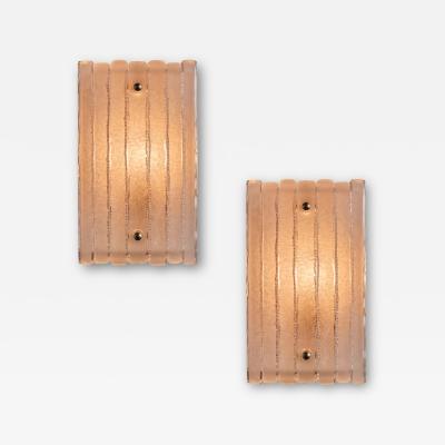 Pair of 1970s Hoffmeister Leuchten Sculptural Glass Wall Lamps